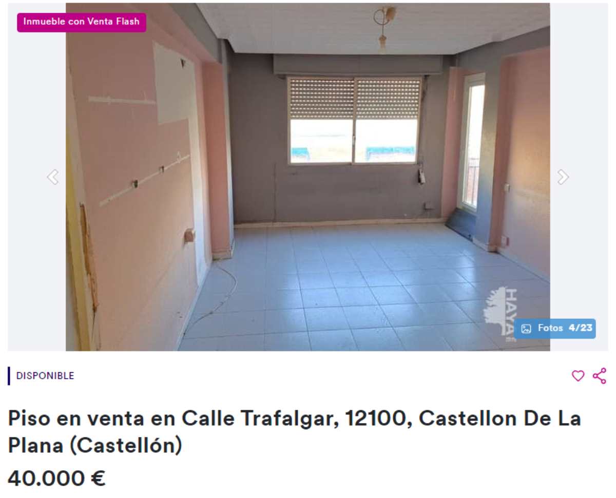 Piso en venta en Castellón de la Plana por un precio de 40.000 euros