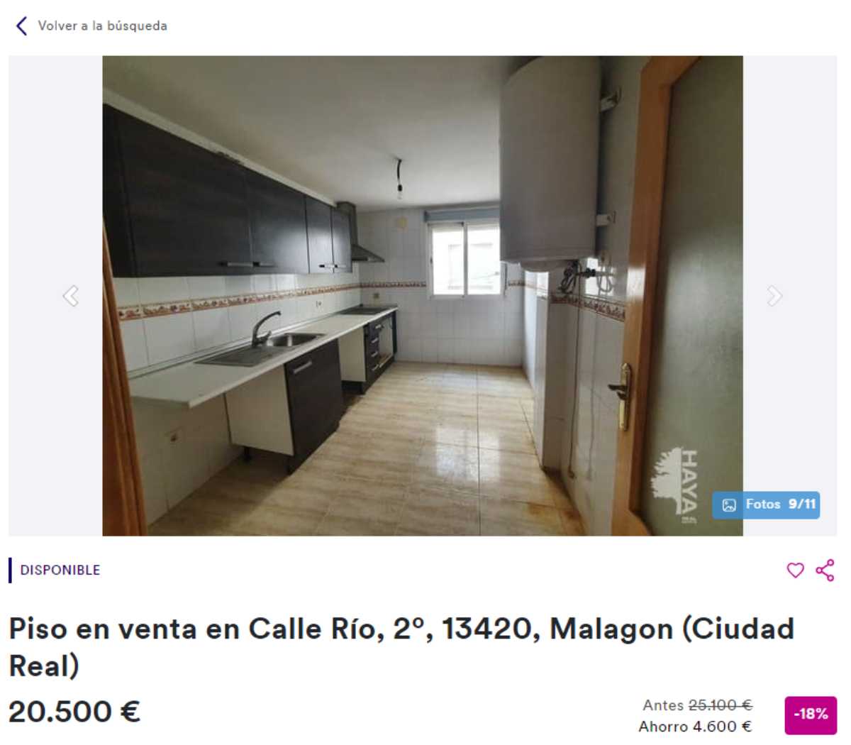 Piso en venta en Malagón con un precio de 20.500 euros