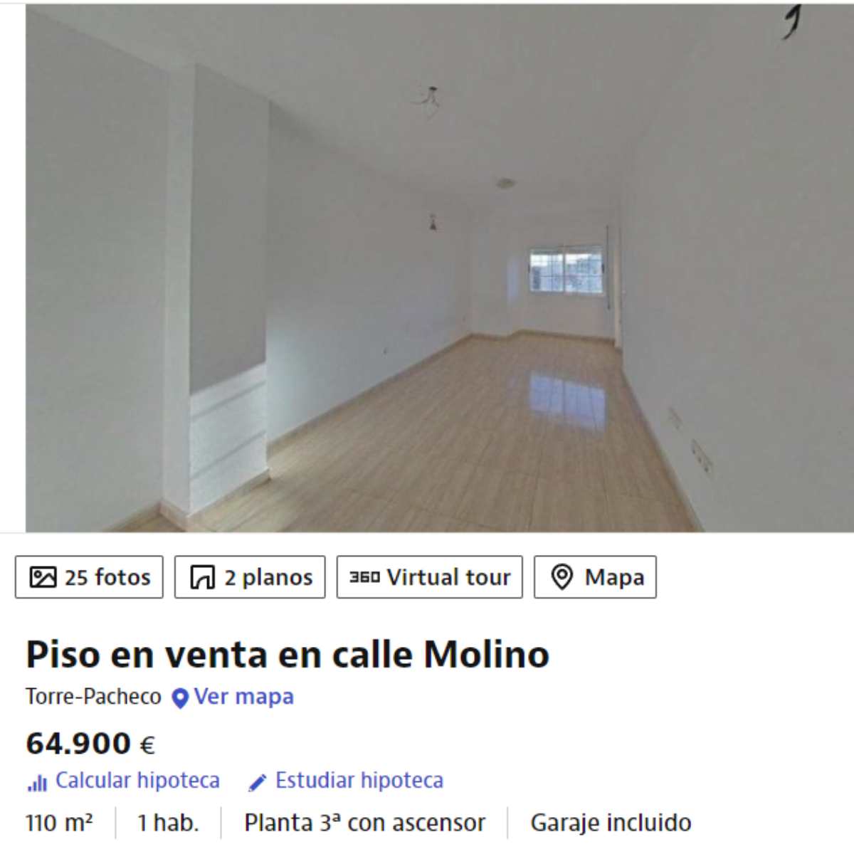 Piso a la venta en Torre-Pacheco (Murcia) por un precio de 64.9000 euros