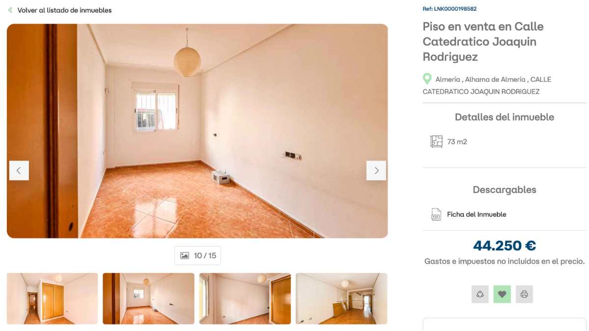 Piso en venta en Alhama de Almería, por un precio de 44.250 euros 