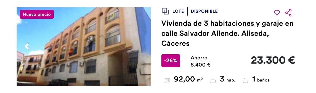 Piso de BBVA a la venta en Aliseda