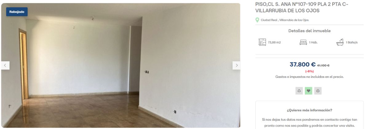 Piso en venta por 37.800 euros 