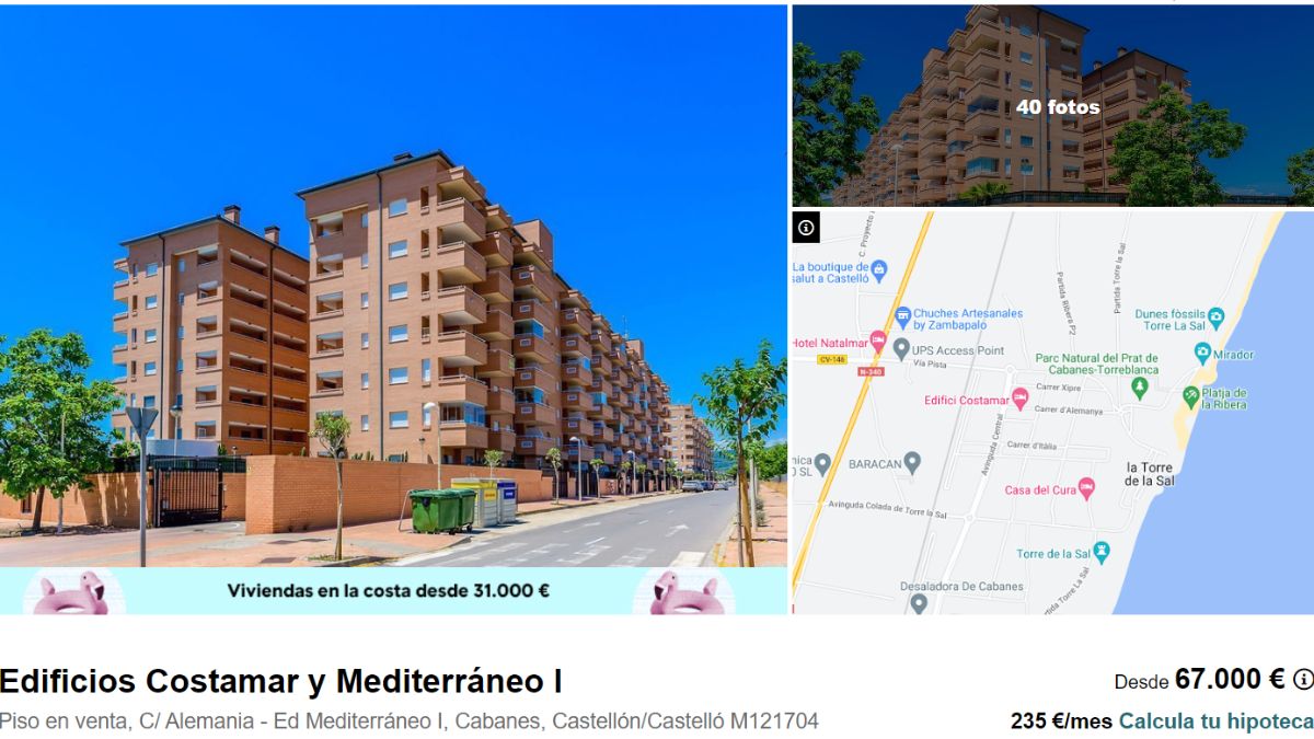 Piso en venta en Cabanes por un precio de 67.000 euros 