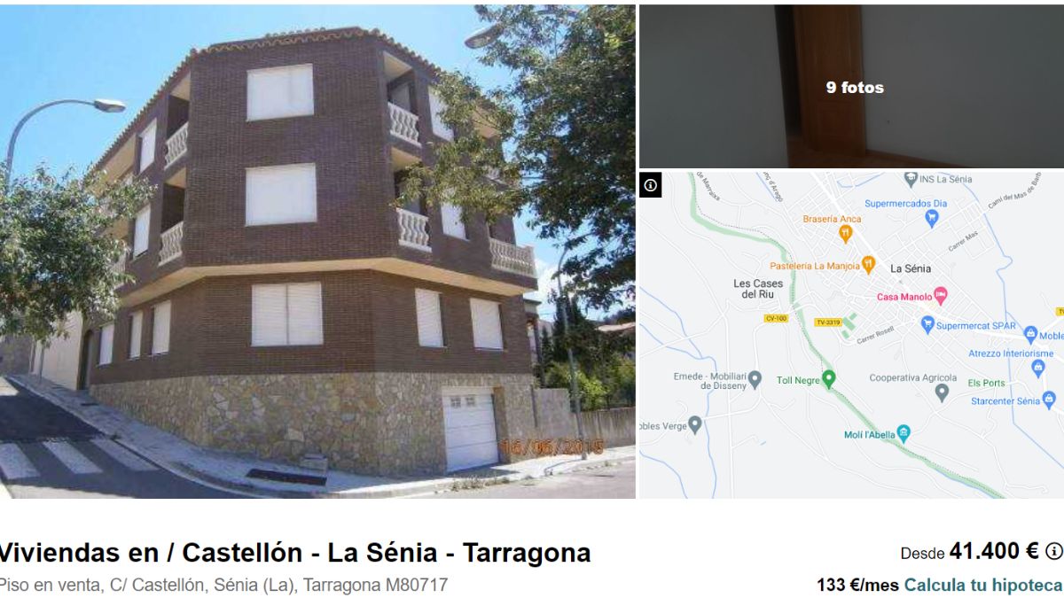 Piso en venta en La Sénia por un precio de 41.400 euros 
