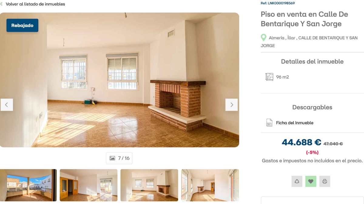 Piso en venta en Íllar por un precio de 44.688 euros 