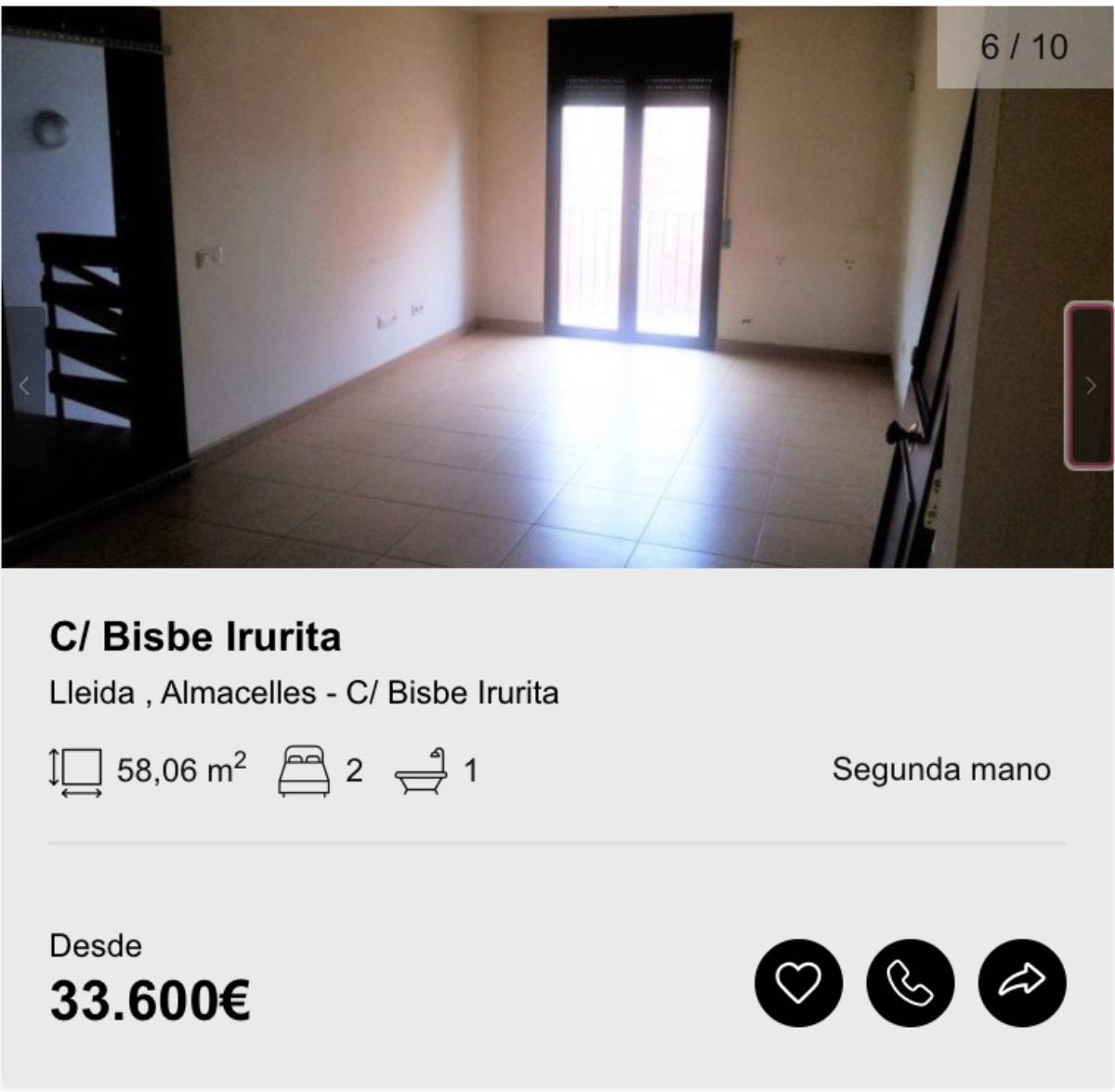 Piso en venta en Almacelles (Lleida) por un precio de 33.600 euros