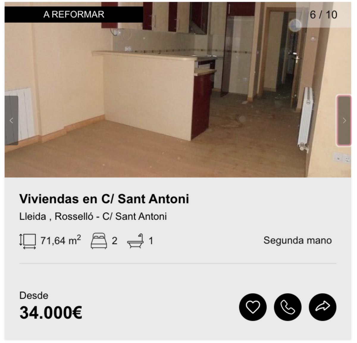 Apartamento en venta en Roselló (Lleida) por un precio de 34.000 euros
