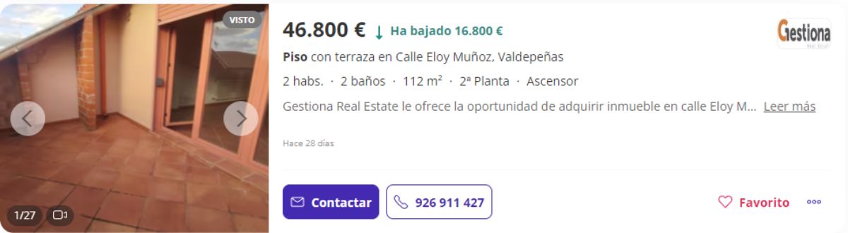 Piso en venta en Valdepeñas