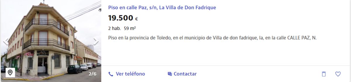 Piso en venta por un precio de 19.500 euros 