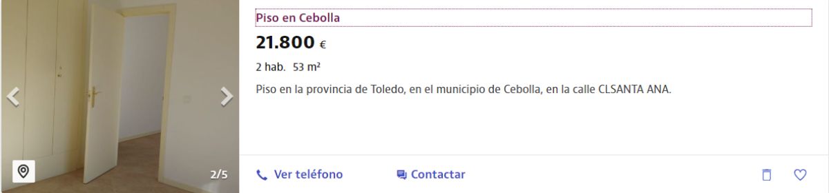 Piso en venta por un precio de 21.800 euros 