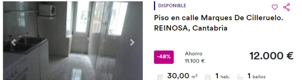 Piso en venta BBVA por 12.000 euros