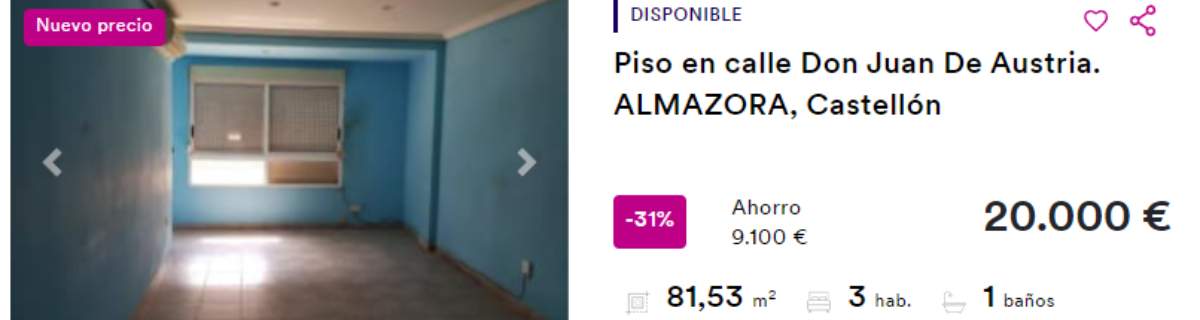 Piso en venta BBVA por 20.000 euros
