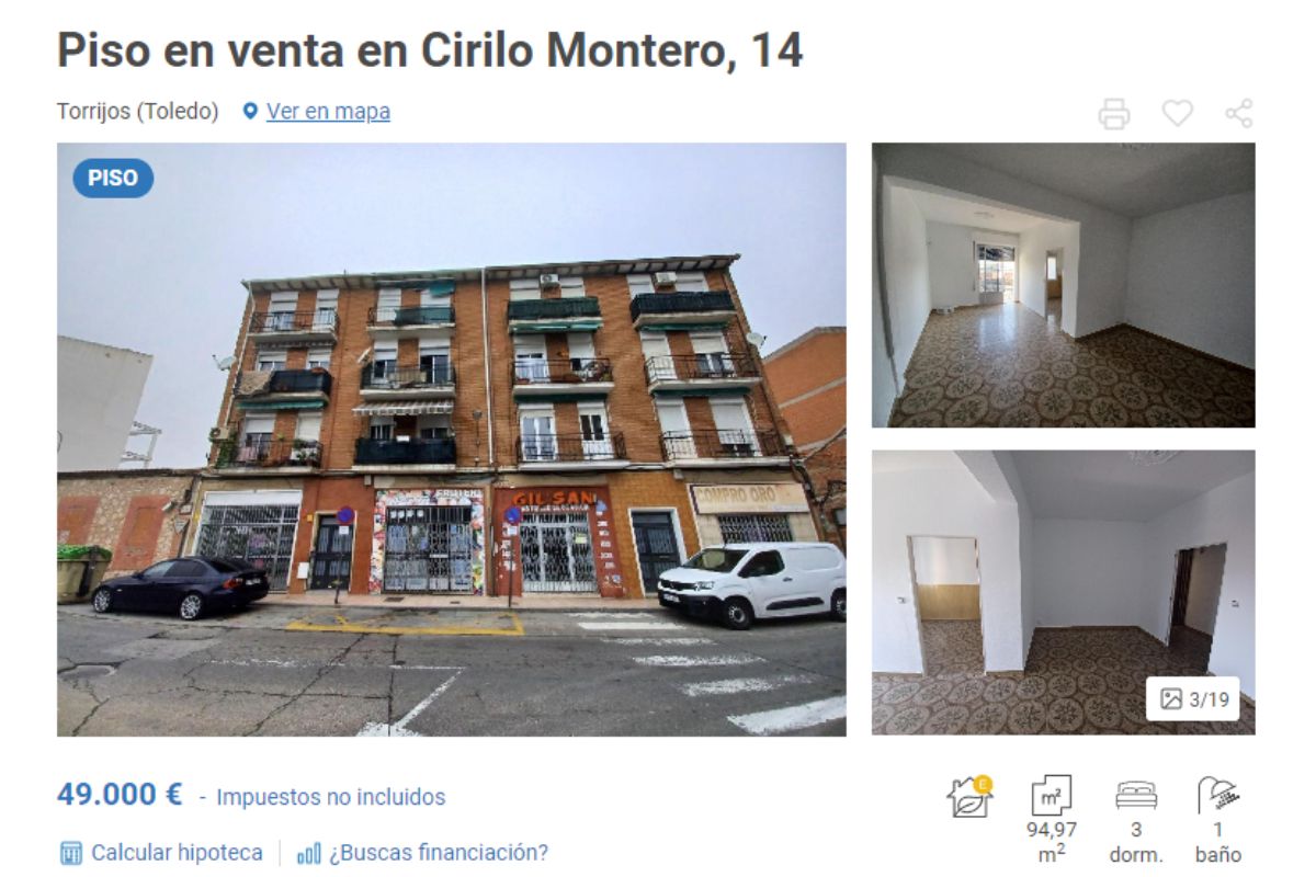 Piso en venta en Torrijos por un precio de 49.000 euros 
