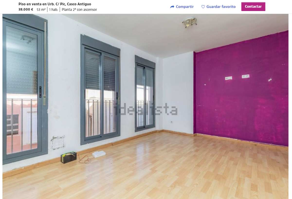 Piso en venta en Llíria por un precio de 38.000 euros 