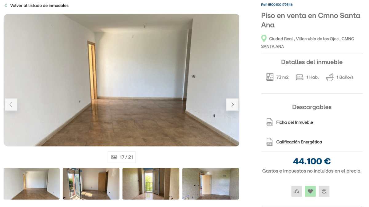 Piso en venta en Villarrubia de los ojos por un precio de 44.100 euros 