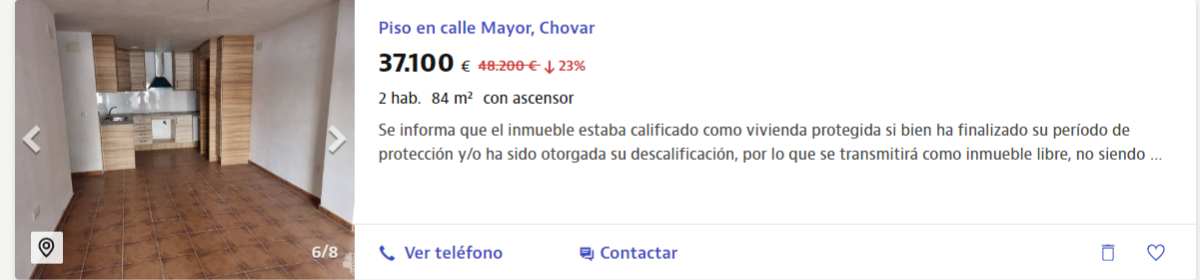 Piso en venta en Covar por un precio de 37.100 euros