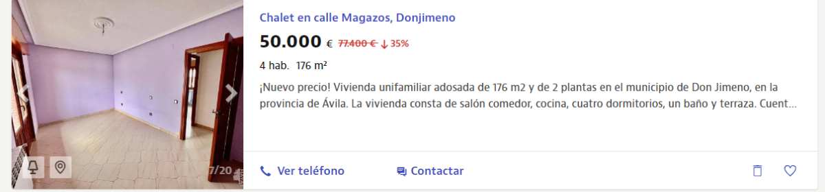Casa o chalet en venta en Donjimeno por un precio de 50.000 euros