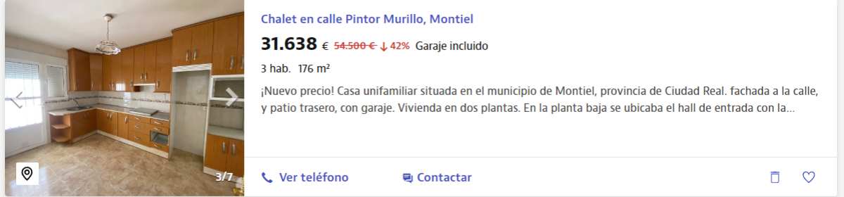 Casa o chalet en venta en Montiel por un precio de 31.638 euros
