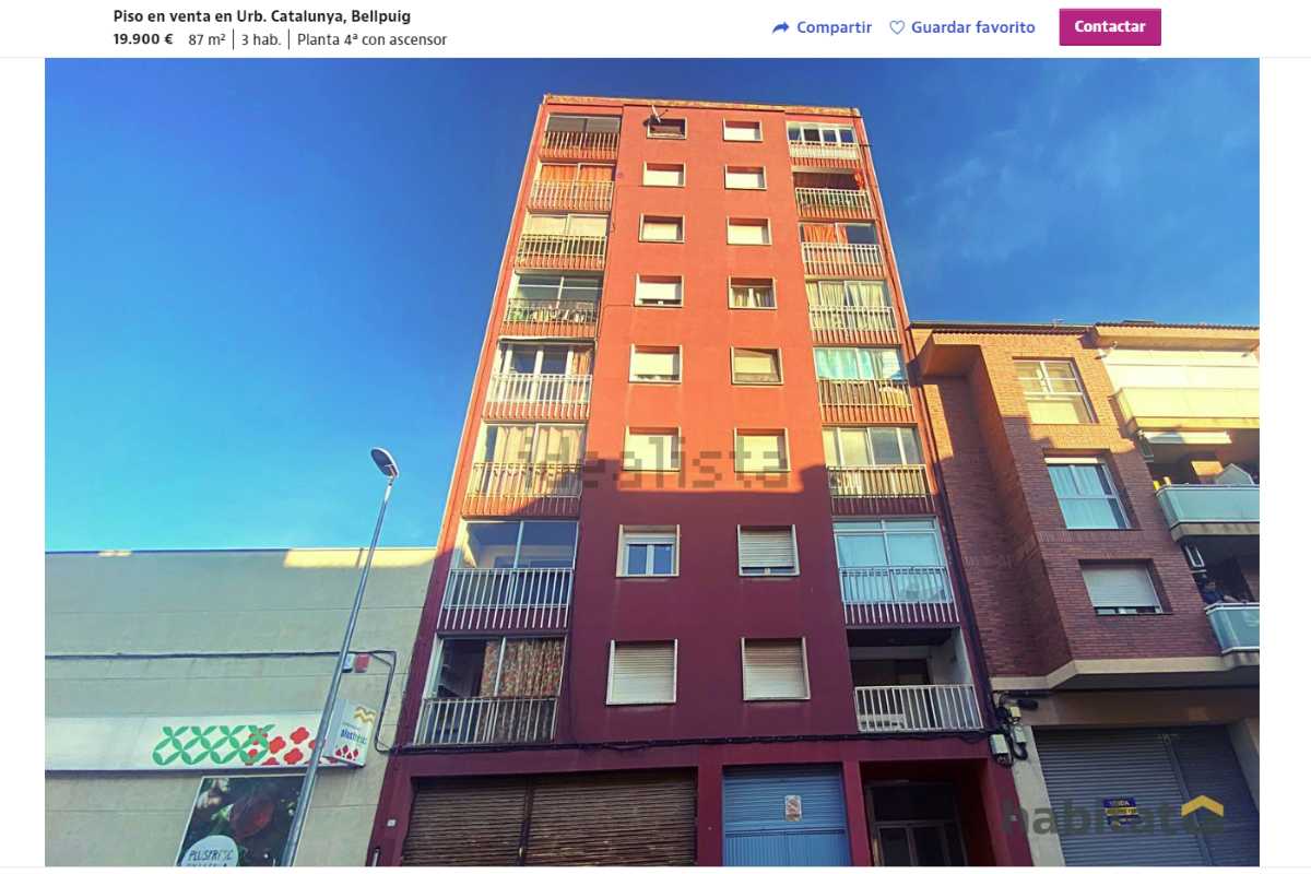 Piso en venta en Bellpuig (Lleida) por un precio de 19.900 euros 