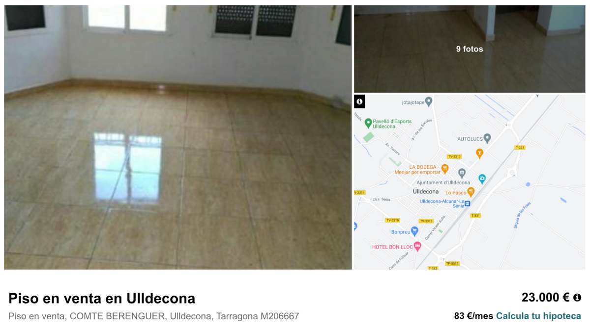 Piso en venta en Ulldecona (Tarragona) por un precio de 23.000 euros