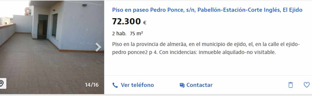 Piso en venta en El Ejido por un precio de 72.300 euros 