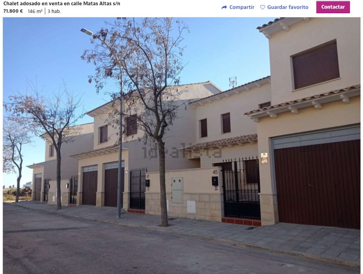 Chalet adosado en venta en Sisante por un precio de 71.800 euros