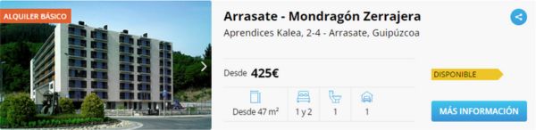 Piso de alquiler básico en Guipúzcoa por 425 euros al mes 