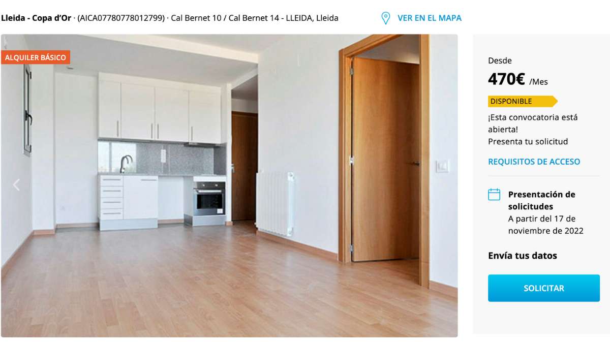 Piso de alquiler en Lleida por un precio de 470 euros