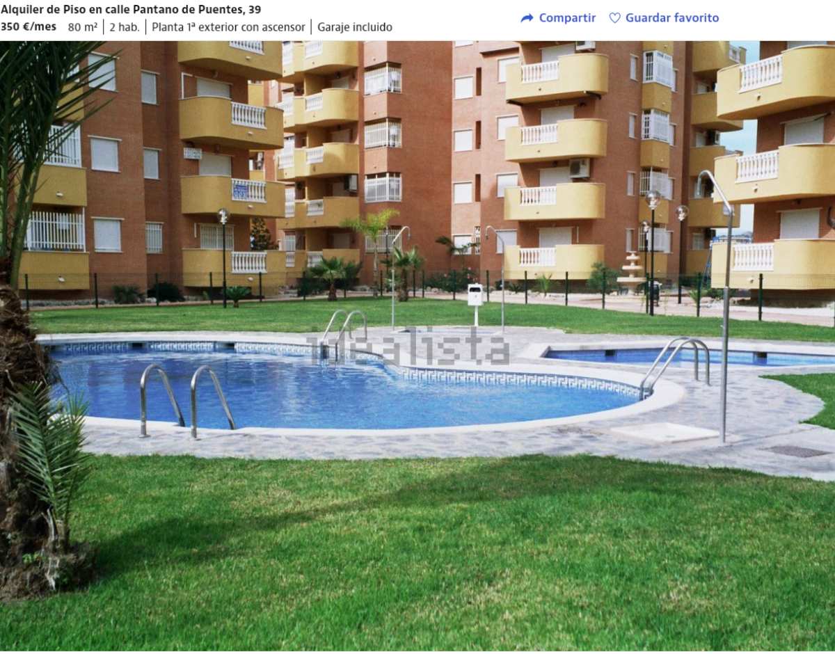 Piso en alquiler en Mazarrón (Murcia) por un precio de 350 euros