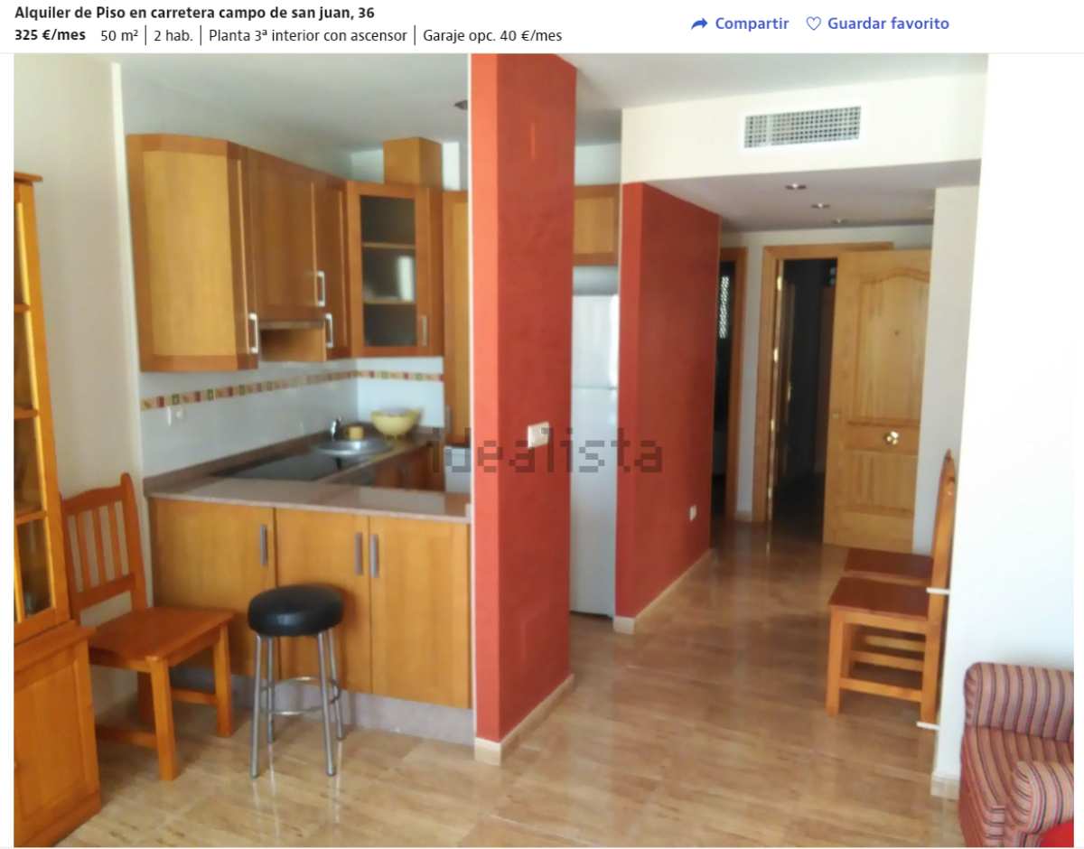 Piso en alquiler en Moratalla (Murcia) por un precio de 325 euros