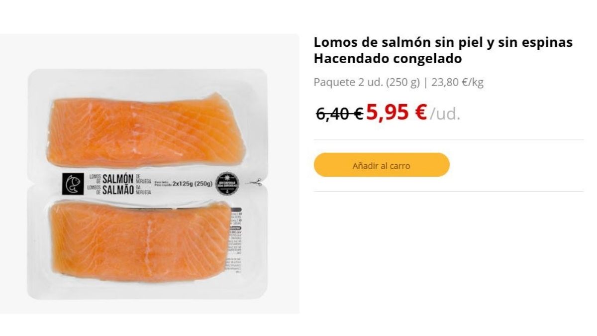 Bandeja de salmón Hacendado de venta en Mercadona