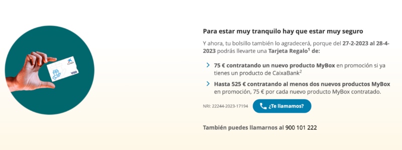 Promoción Caixabank regalo 525 euros