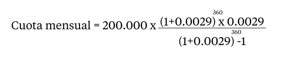 Calculo cuota fija