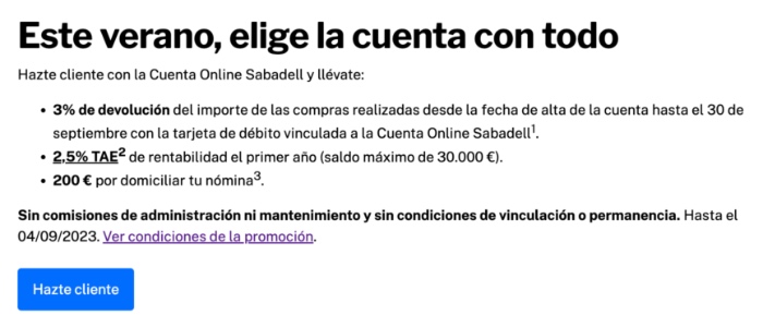 Cuenta Online Sabadell