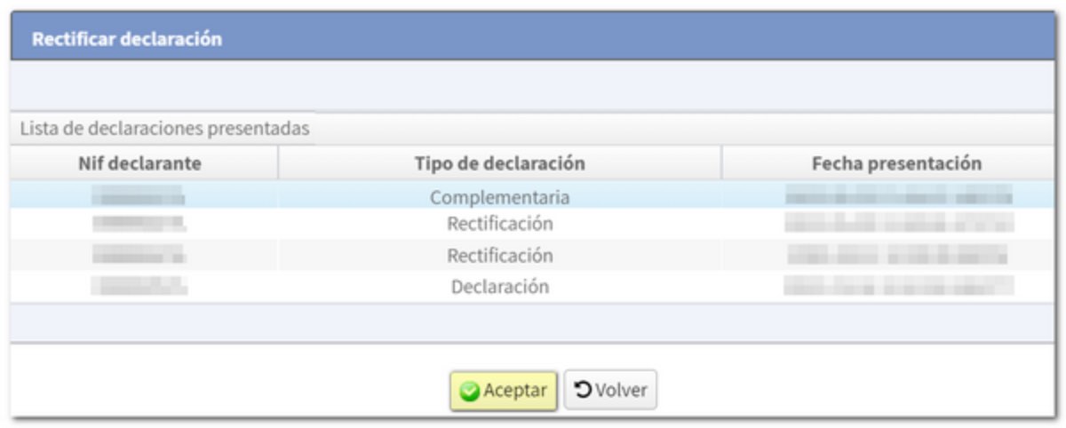 Elegir declaración entre varios expedientes
