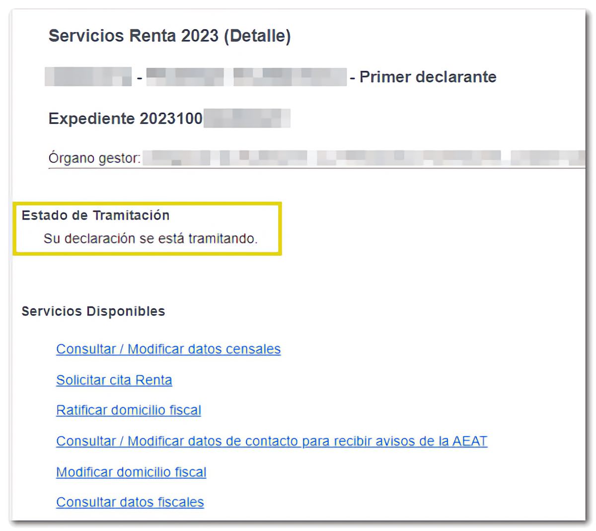 Consulta de la devolución de la Renta