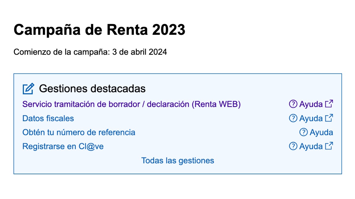 Primer paso para descargar el borrador de la declaración de la Renta