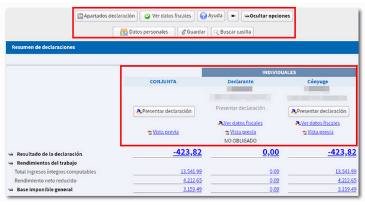 Sexto paso para obtener el borrador de la Renta