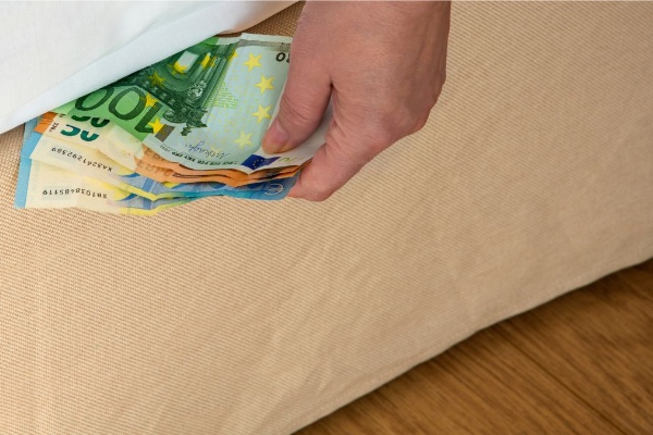 Euros bajo el colchón