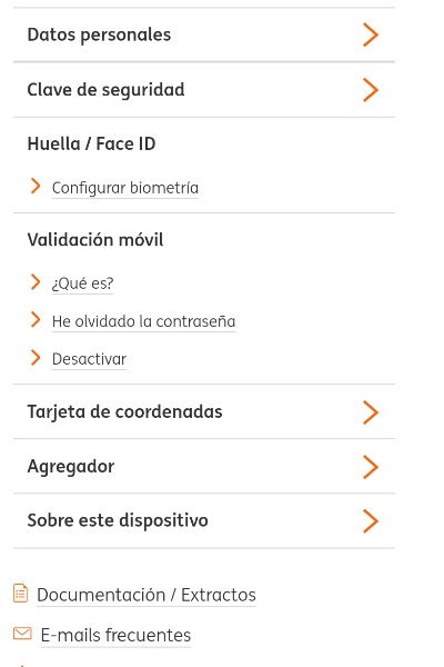 ING cambios método pago