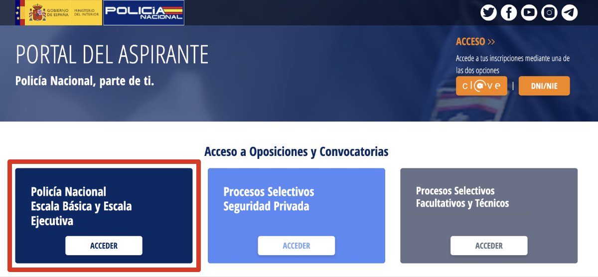 Paso 1, instancia Policía Nacional