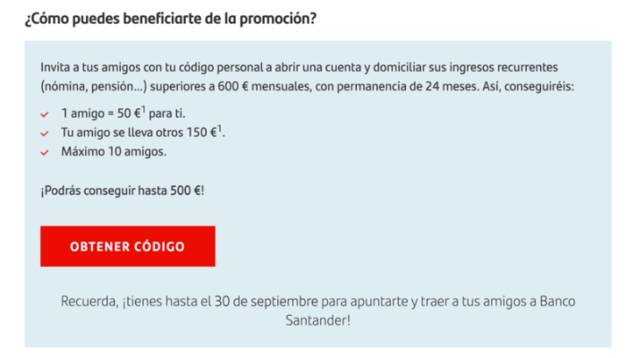 Santander 500 euros
