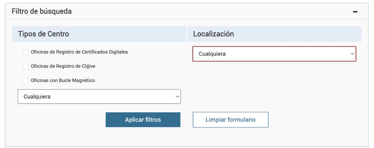Buscador de oficinas de la Seguridad Social