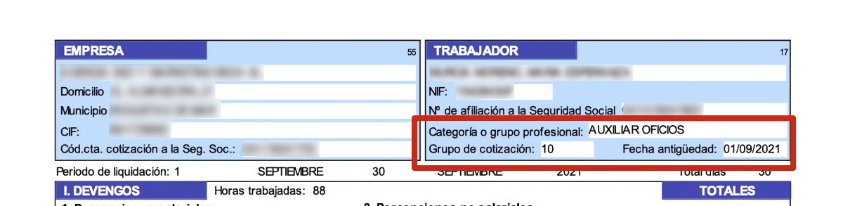 Destacado de la nómina
