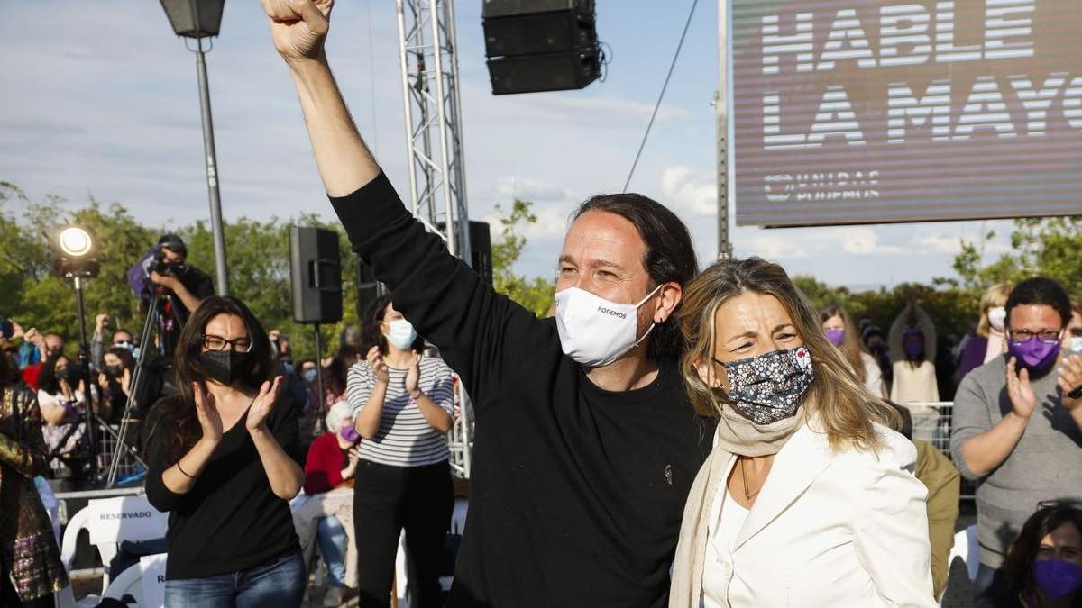 Yolanda Díaz con Pablo Iglesias