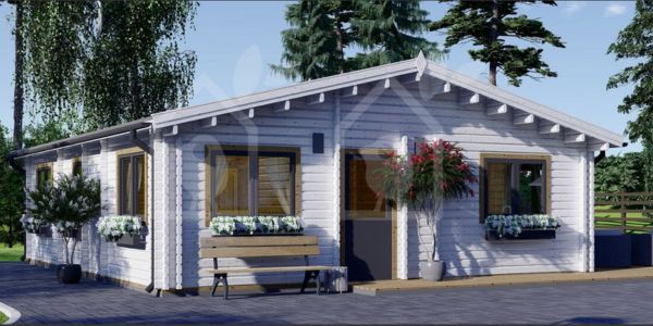 Casa prefabricada con tres habitaciones 