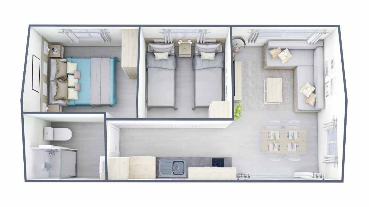 Planta casa prefabricada Marina