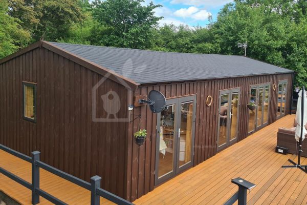 Casa prefabricada con tres habitaciones 