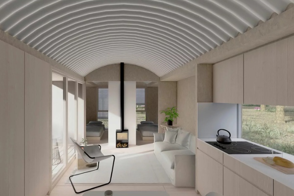 Salón de la casa prefabricada Wahbi