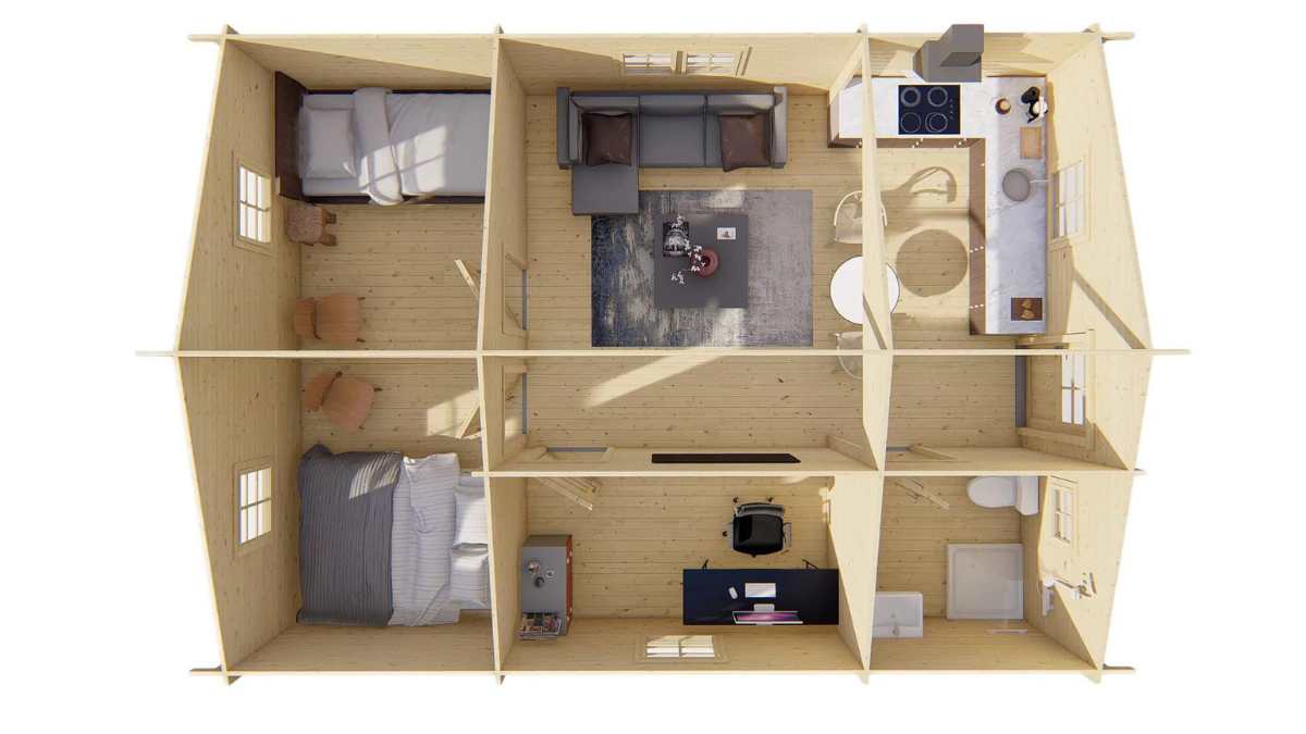 distribución casa prefabricada